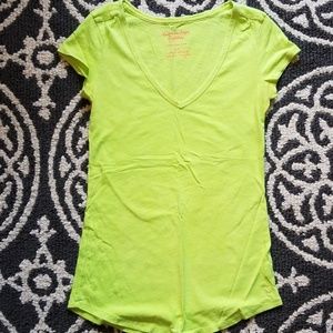 Neon v-neck tee